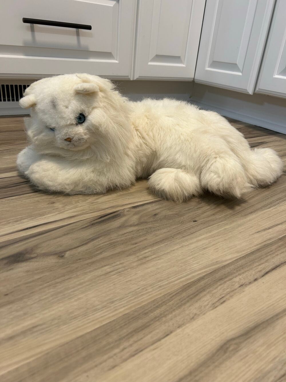 Russ White Long Hair Persian Cat Plush Blue Eyes 18" Lay Large Fancy Feast